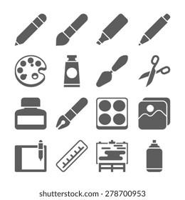 art black icons set