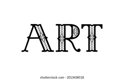 Art. Black text suitable for card, brochure or typography design