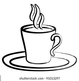 art black white coffee in cup