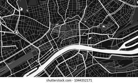 art black white map city