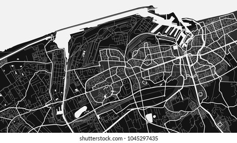 art black white map city