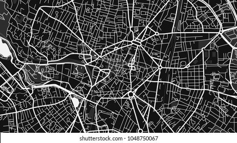 Art Black White Map City