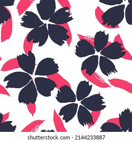 Art Blossom Vector Seamless Pattern. Small Flower Cute Print. Little Floral Sketch Wallpaper. Vintage Leaf Background.