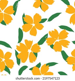 Art Blossom Vector Seamless Pattern. Small Leaf Textile Texture. Watercolor Flower Summer Background. Vintage Floral Print.