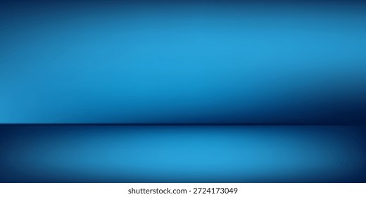 Art fundo azul, sala de estúdio de parede abstrata, pode ser usado para apresentar o seu produto arte simples