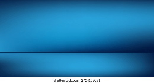 El fondo azul del arte, habitación abstracta del estudio de la pared, se puede utilizar para presentar su arte moderno simple del producto