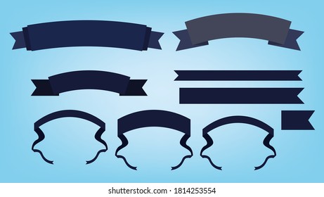 Art blue banner decorative design illustration