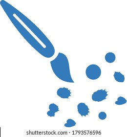 Art, blue color paintbrush icon