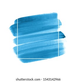 Art blue paint abstract background vector over square frame. Perfect watercolor design for headline, logo and sale banner.