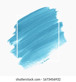 Art blue paint abstract background. Brush stroke texture design poster vector over frame. Perfect watercolor design for headline, logo and sale banner.