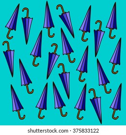 Art blue umbrella back pattern blue