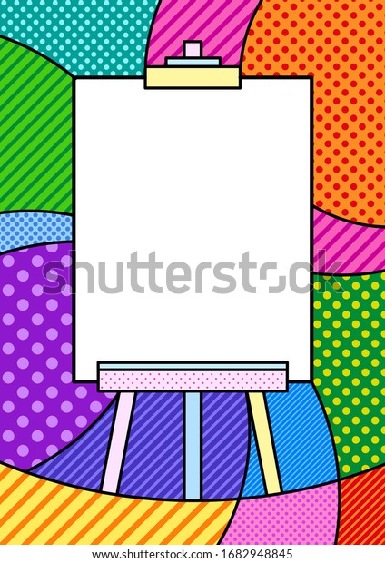 Art Board Frame White Blank Canvas Stock Vector Royalty Free