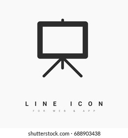 Art board minimal vector icon. Canvas flat line icon for websites and mobile minimalistic flat design.