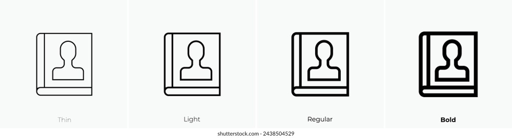 art book icon. Thin, Light Regular And Bold style design isolated on white background