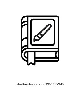 Ilustración vectorial del icono de contorno del libro de arte