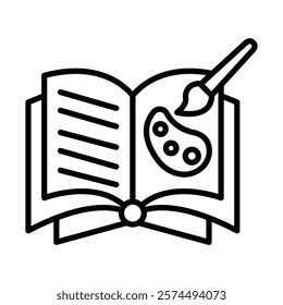 Art Book Vector Line Icon Design