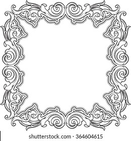 Art border fine border on white