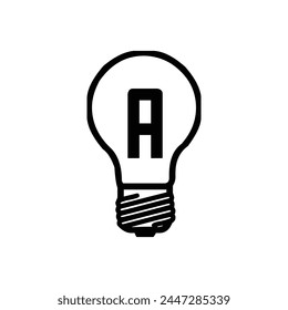 art brainstorm bright bulb drawing light lamp electricity energy isolated glass electric bright power creativity glowing invention flat symbol icon logo design