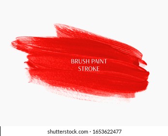 Art bright red abstract brush paint texture stroke background vector. Perfect acrylic design element for logo and sale banner.	