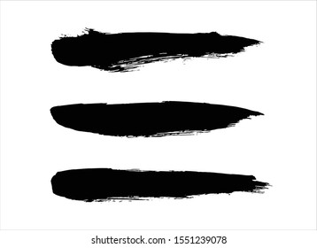art brush abstract black ink paint stroke background vector