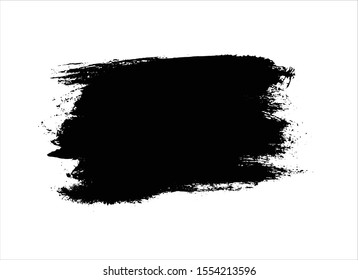 art brush abstract black ink paint stroke background vector