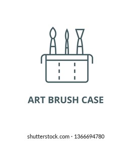 Art brush case  line icon, vector. Art brush case  outline sign, concept symbol, flat illustration