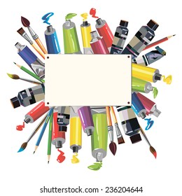 art brush isolated vector graphic drawing frame