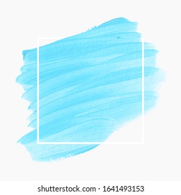 Art brush paint stroke abstract background over square frame. Perfect watercolor design vector for headline, logo and sale banner.