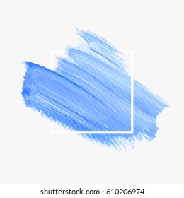 Art brush painted abstract background acrylic design illustration vector over square frame. Perfect watercolor design for headline, logo and sale banner. 