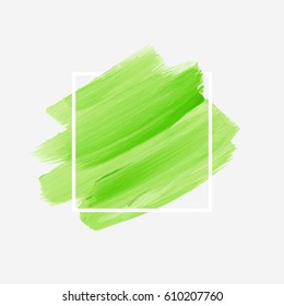 Art brush painted abstract background acrylic design illustration vector over square frame. Perfect watercolor design for headline, logo and sale banner. 