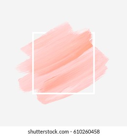 Art brush painted abstract background acrylic design illustration vector over square frame. Perfect watercolor design for headline, logo and sale banner. 