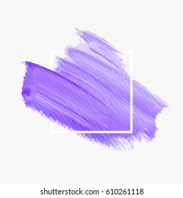 Art brush painted abstract background acrylic design illustration vector over square frame. Perfect watercolor design for headline, logo and sale banner. 