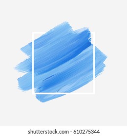 Art brush painted abstract background acrylic design illustration vector over square frame. Perfect watercolor design for headline, logo and sale banner. 