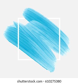 Art brush painted abstract background acrylic design illustration vector over square frame. Perfect watercolor design for headline, logo and sale banner. 