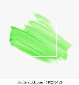 Art brush painted abstract background acrylic design illustration vector over square frame. Perfect watercolor design for headline, logo and sale banner. 