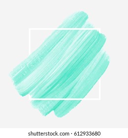Art brush painted abstract background acrylic design illustration vector over square frame. Perfect watercolor design for headline, logo and sale banner. 