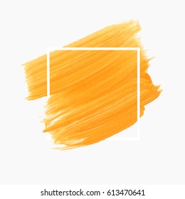 Art brush painted abstract background acrylic design illustration vector over square frame. Perfect watercolor design for headline, logo and sale banner. 