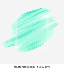 Art brush painted abstract background acrylic design illustration vector over square frame. Perfect watercolor design for headline, logo and sale banner. 