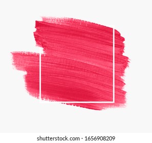 Art brush painted acrylic abstract background vector over square frame. Perfect watercolor design for headline, logo and sale banner. 