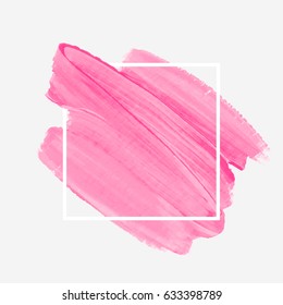 Art brush painted acrylic abstract background design illustration vector over square frame. Perfect watercolor design for headline, logo and sale banner. 