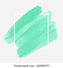 Art brush painted acrylic abstract background design illustration vector over square frame. Perfect watercolor design for headline, logo and sale banner. 