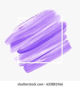 Art brush painted acrylic abstract background design illustration vector over square frame. Perfect watercolor design for headline, logo and sale banner. 