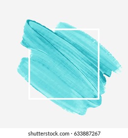 Art brush painted acrylic abstract background design illustration vector over square frame. Perfect watercolor design for headline, logo and sale banner. 