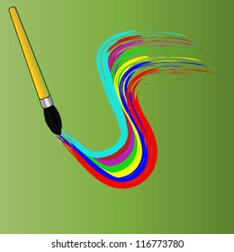 Art brush with painted colored lines/Art brush/Illustration