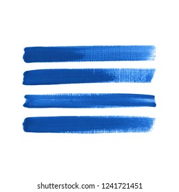 Art brush painted textured stripes set isolated vector background. Watercolor stroke set.