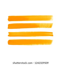 Art brush painted textured stripes set isolated vector background. Watercolor stroke set.