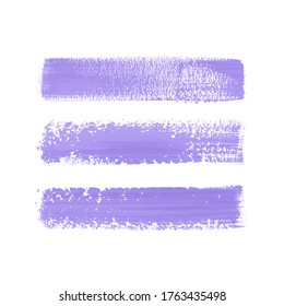 Art brush painted textured stripes set isolated vector background. Watercolor makeup stroke set.