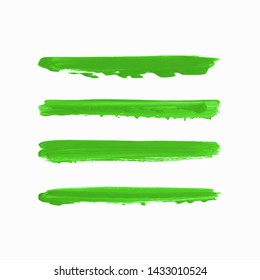 Art brush painted textured underlines set isolated vector background. Watercolor paint horizontal stripes set.