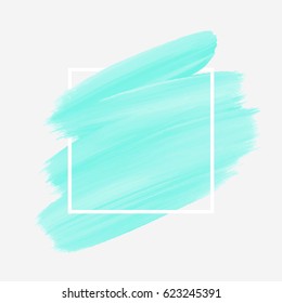 Art brush painted watercolor abstract background design illustration vector over square frame. Perfect acrylic design for headline, logo and sale banner. 