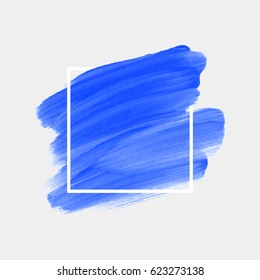 Art brush painted watercolor abstract background design illustration vector over square frame. Perfect acrylic design for headline, logo and sale banner. 